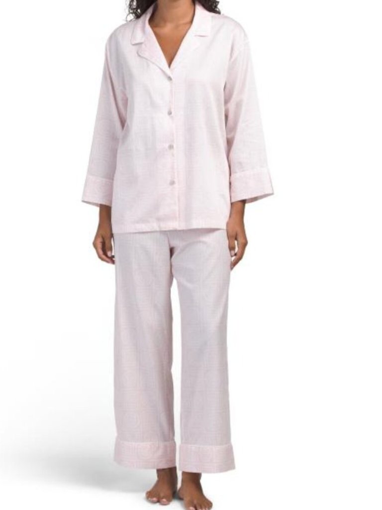 Natori 2pc Infinity Sateen Notch Collar Pajama Top And Pants Set
